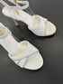 Women Rhinestone Decor Ankle Strap Open Toe Stiletto
